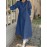 Solid Long Sleeve Casual A-line Denim Dress