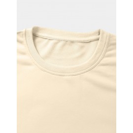 Mens Christmas Cat Letter Print Crew Neck Pullover Sweatshirts Winter