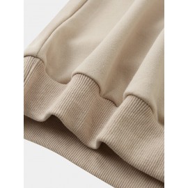 Mens Chinese Style Floral Print Crew Neck Pullover Sweatshirts Winter