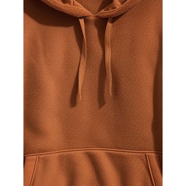 Mens Contrast Patchwork Kangaroo Pocket Fleece Drawstring Hoodies Winter